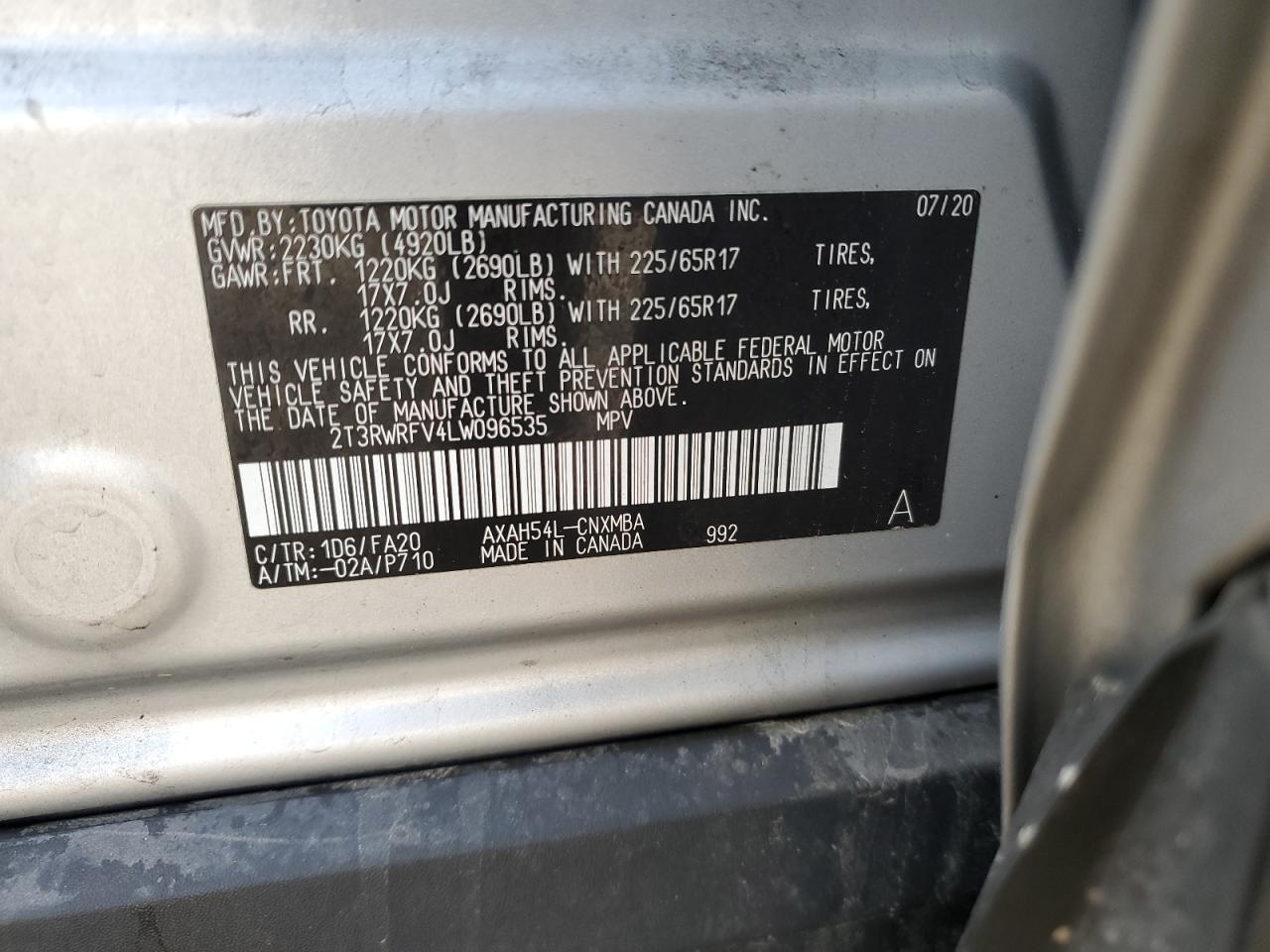 2020 TOYOTA RAV4 XLE
